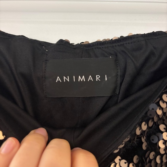 Animari Black and Gold Velvet Sequin Pants - Picture 4 of 9